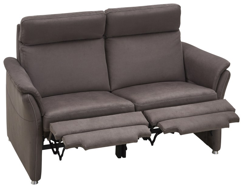 Sofa Arima H - 2-Sitzer inkl. Relaxfunktion (motorisch), Stoff, Dunkelbraun