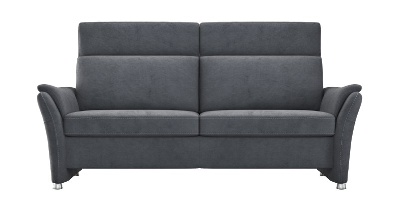 Sofa Arima H - 2,5-Sitzer inkl. Sitzvorzug (motorisch) und Armlehnen verstellbar, Stoff, Steingrau