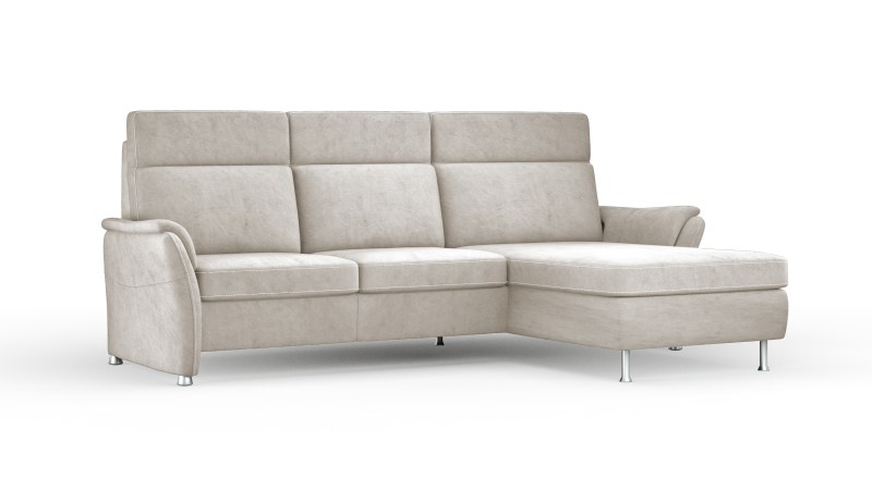 Sofa Arima H - 2-Sitzer mit Longchair rechts, Stoff, Beige
