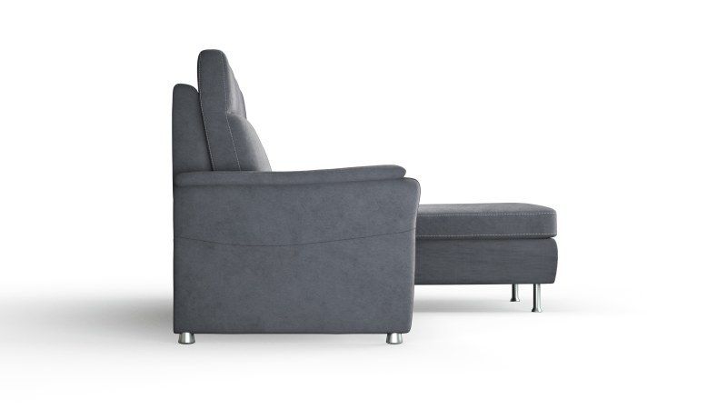 Sofa Arima H - 2-Sitzer mit Longchair rechts, Stoff, Steingrau