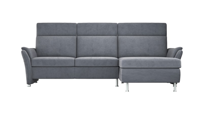 Sofa Arima H - 2-Sitzer mit Longchair rechts, Stoff, Steingrau