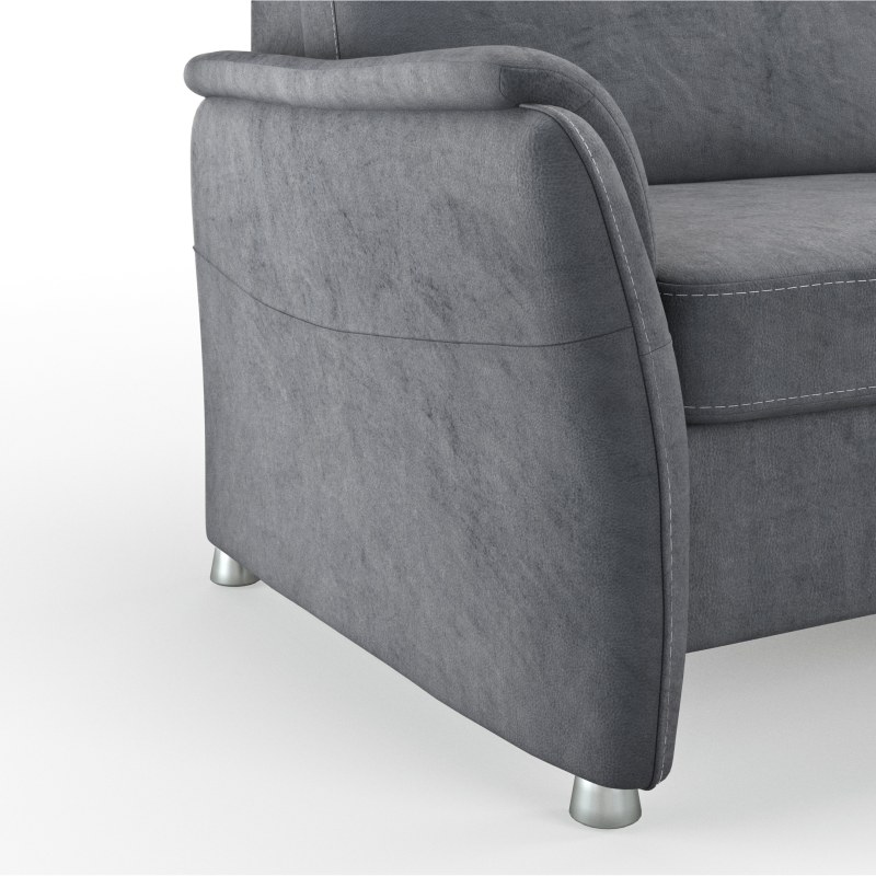 Sofa Arima H - 2-Sitzer mit Longchair rechts, Stoff, Steingrau