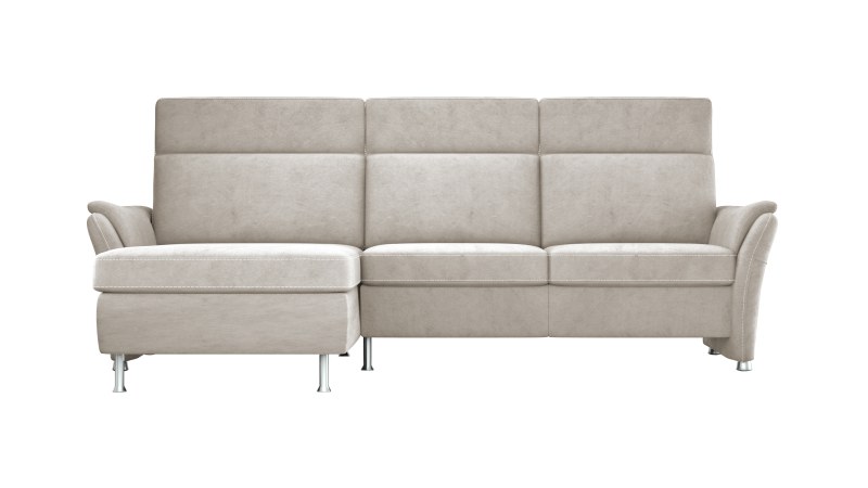 Sofa Arima H - Longchair links mit 2-Sitzer, Stoff, Beige
