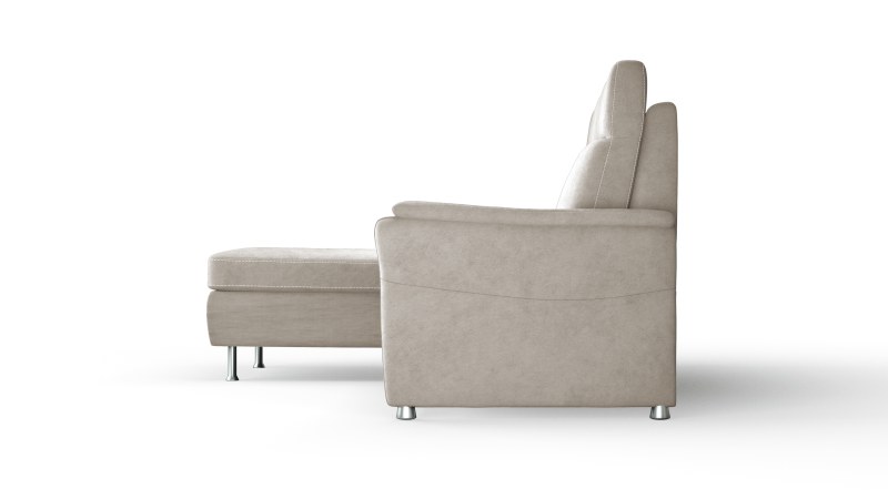 Sofa Arima H - Longchair links mit 2-Sitzer, Stoff, Beige
