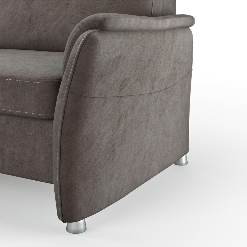 Sofa Arima H - Longchair links mit 2-Sitzer inkl. Sitzvorzug (motorisch) und Armlehnen verstellbar, Stoff, Dunkelbraun