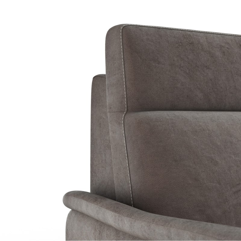 Sofa Arima H - Longchair links mit 2-Sitzer inkl. Sitzvorzug (motorisch) und Armlehnen verstellbar, Stoff, Dunkelbraun