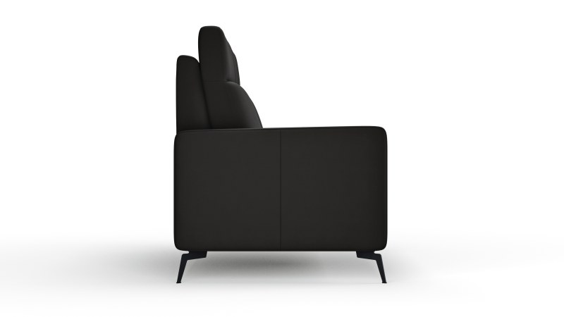 Sofa Arima H - 2-Sitzer, Leder, Schwarz