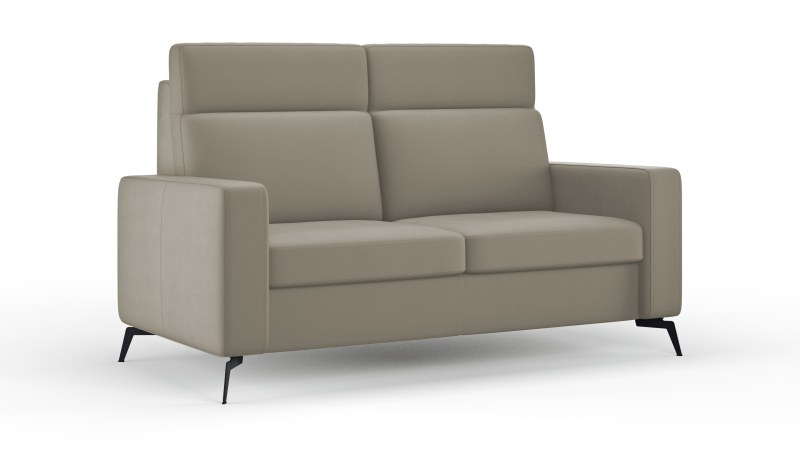 Sofa Arima H - 2-Sitzer, Leder, Taupe