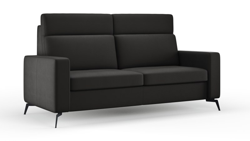 Sofa Arima H - 2,5-Sitzer, Leder, Schwarz