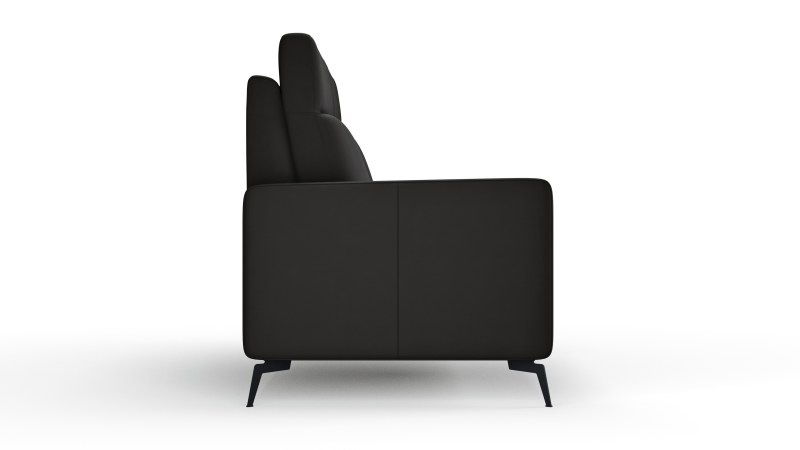Sofa Arima H - 2,5-Sitzer, Leder, Schwarz