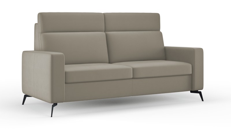 Sofa Arima H - 2,5-Sitzer, Leder, Taupe