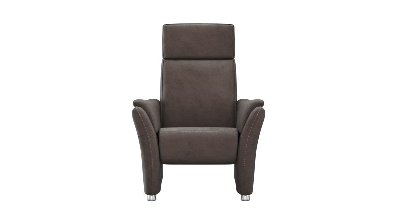 Relaxsessel Arima H - Kopf-/Fußteil/Rückenlehne verstellbar, Stoff, Dunkelbraun
