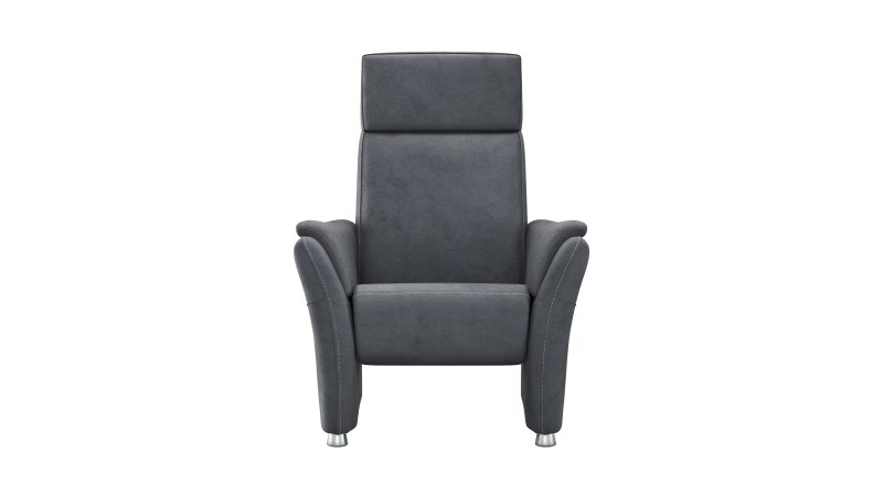 Relaxsessel Arima H - Kopf-/Fußteil/Rückenlehne verstellbar, Stoff, Steingrau
