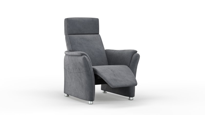 Relaxsessel Arima H - Kopf-/Fußteil/Rückenlehne verstellbar, Stoff, Steingrau