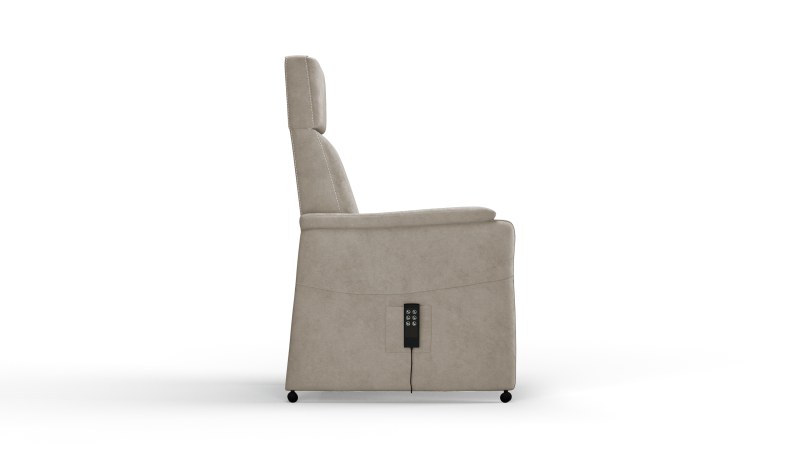 Relaxsessel Arima H - Relaxfunktion (motorisch) und Kopfteil verstellbar, Stoff, Beige