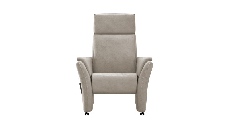 Relaxsessel Arima H - Relaxfunktion (motorisch) und Kopfteil verstellbar, Stoff, Beige