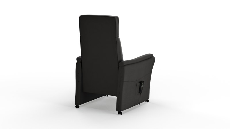 Relaxsessel Arima H - Relaxfunktion (motorisch) und Kopfteil verstellbar, Leder, Schwarz