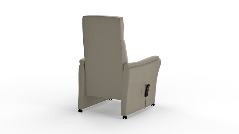 Relaxsessel Arima H - Relaxfunktion (motorisch) und Kopfteil verstellbar, Leder, Taupe