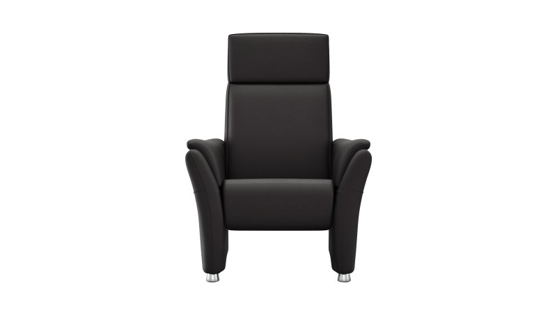 Relaxsessel Arima H - Kopf-/Fußteil/Rückenlehne verstellbar, Leder, Schwarz