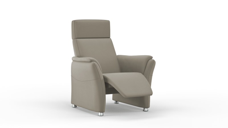 Relaxsessel Arima H - Kopf-/Fußteil/Rückenlehne verstellbar, Leder, Taupe