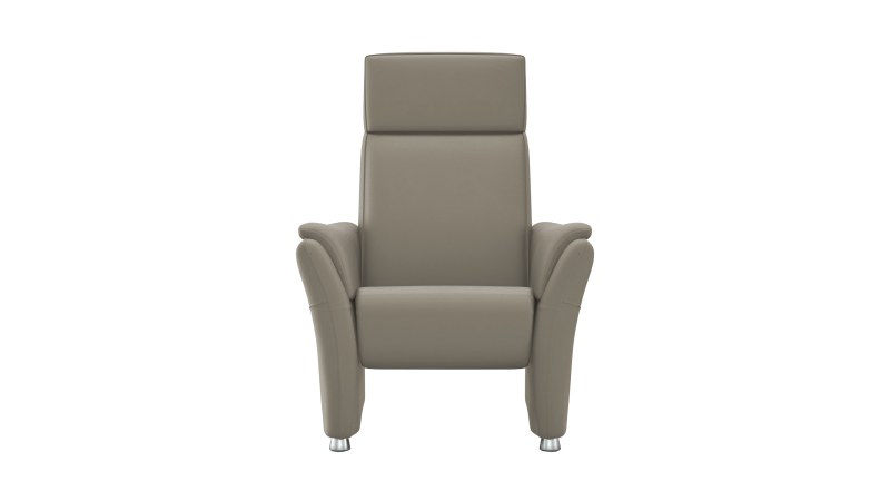 Relaxsessel Arima H - Kopf-/Fußteil/Rückenlehne verstellbar, Leder, Taupe