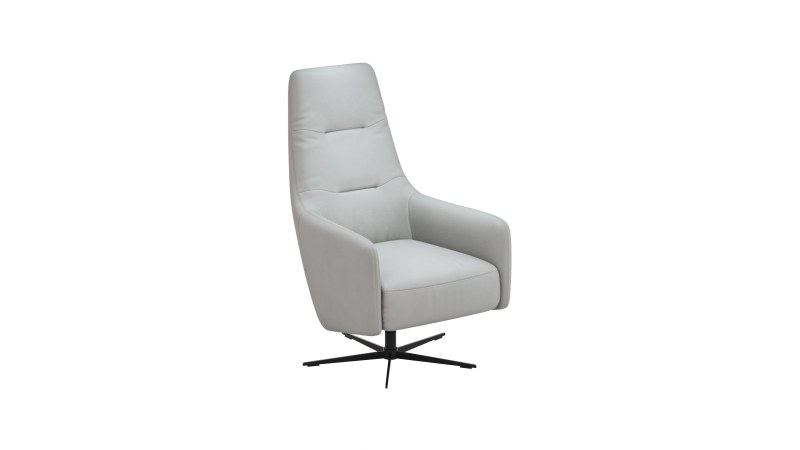 Relaxsessel Rufus - inkl. Relaxfunktion, Leder, Hellgrau