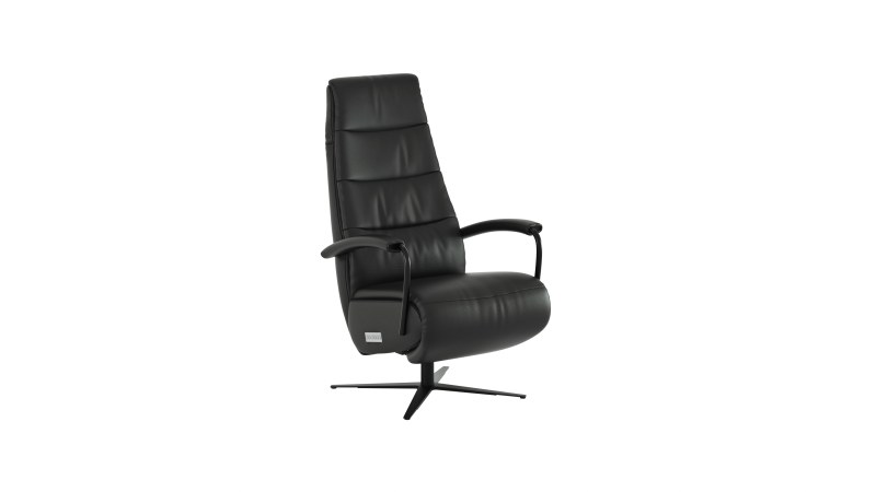 Relaxsessel Rafael - inkl. Relaxfunktion (motorisch), Leder, Schwarz