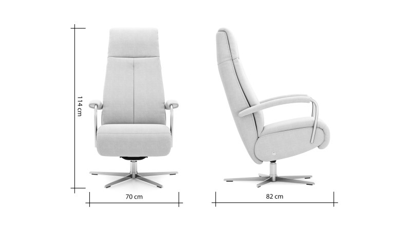 Relaxsessel Rafael - inkl. Relaxfunktion, Stoff, Beige