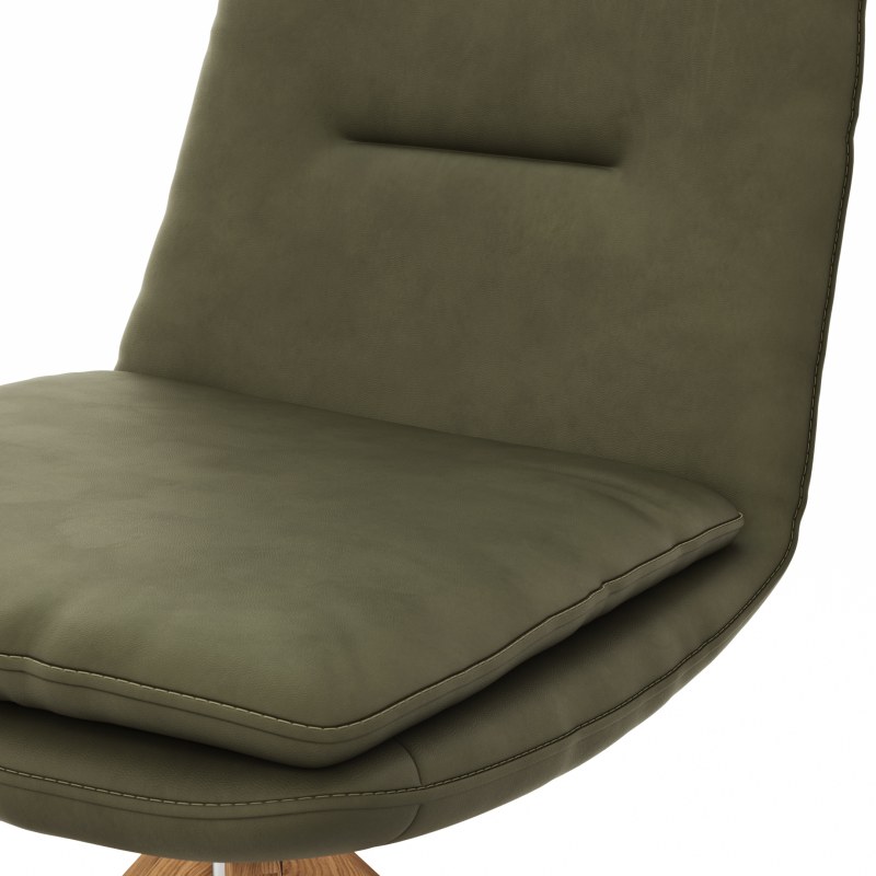 Polsterstuhl Macano - drehbar, Leder, Olive