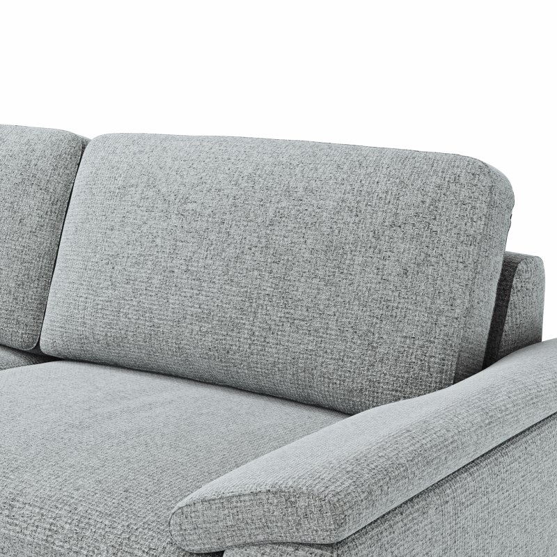 Ecksofa Oviedo - Ecke links mit 2,5-Sitzer, Stoff, Hellgrau