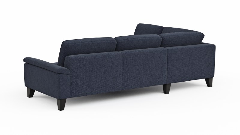 Ecksofa Oviedo - Ecke links mit 2,5-Sitzer, Stoff, Dunkelblau