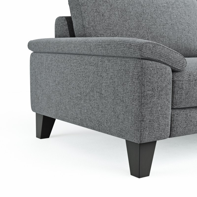 Ecksofa Oviedo - 2,5-Sitzer mit Ecke rechts inkl. Drehsitz, Stoff, Grau