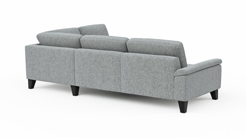 Ecksofa Oviedo - 2,5-Sitzer mit Ecke rechts inkl. Drehsitz, Stoff, Hellgrau