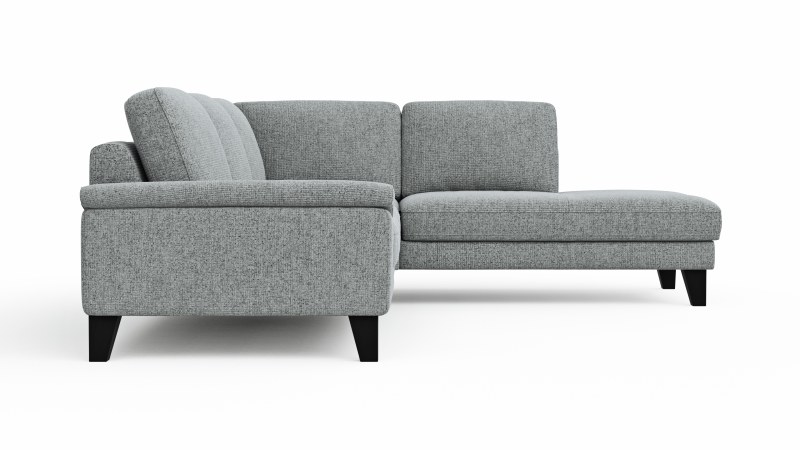 Ecksofa Oviedo - 2,5-Sitzer mit Ecke rechts inkl. Drehsitz, Stoff, Hellgrau