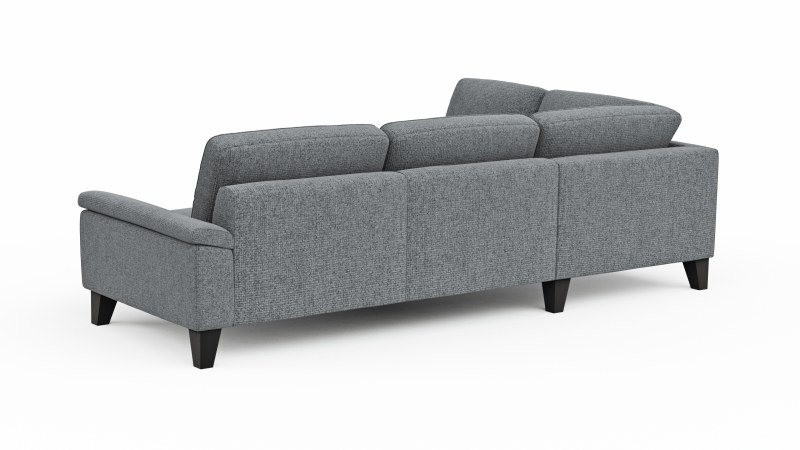 Ecksofa Oviedo - Ecke links mit 2,5-Sitzer inkl. Drehsitz, Stoff, Grau
