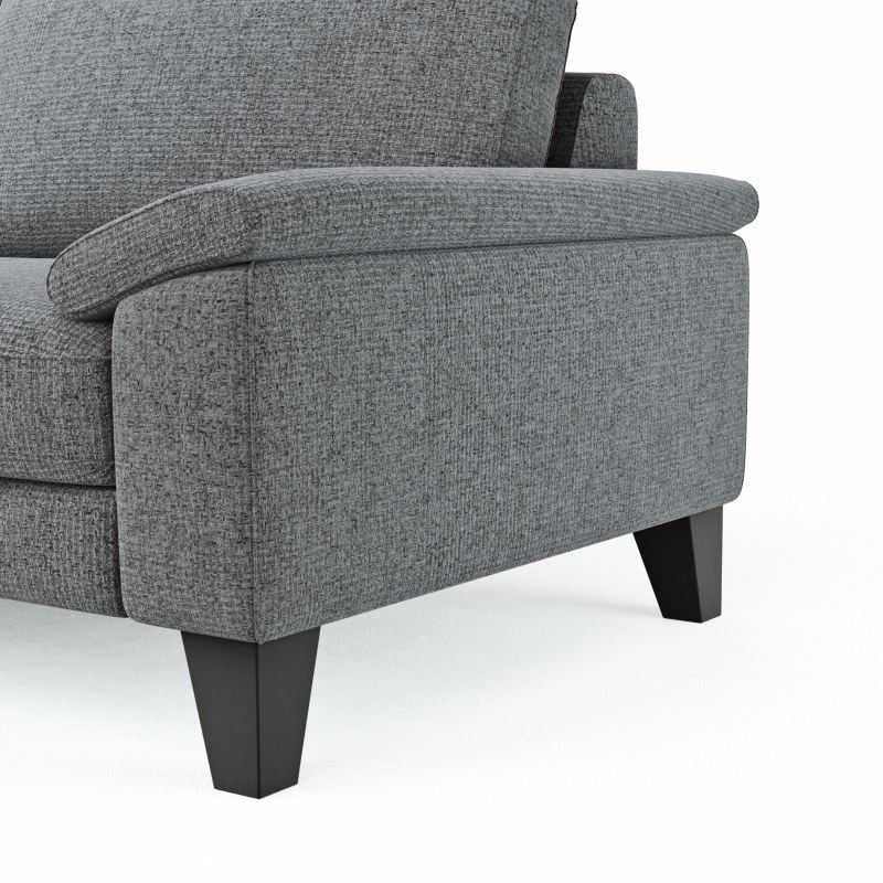 Ecksofa Oviedo - Ecke links mit 2,5-Sitzer inkl. Drehsitz, Stoff, Grau