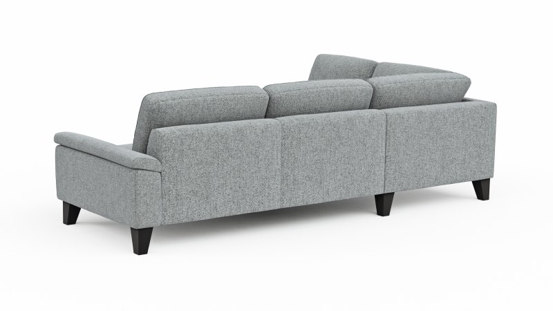Ecksofa Oviedo - Ecke links mit 2,5-Sitzer inkl. Drehsitz, Stoff, Hellgrau
