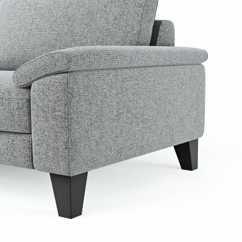Ecksofa Oviedo - Ecke links mit 2,5-Sitzer inkl. Drehsitz, Stoff, Hellgrau