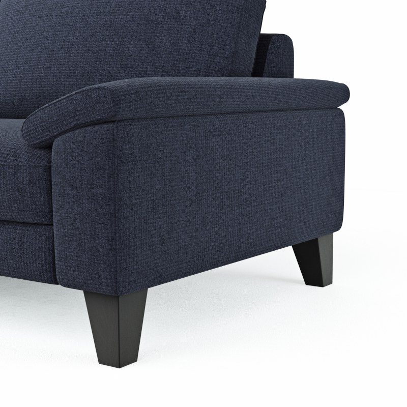 Ecksofa Oviedo - Ecke links mit 2,5-Sitzer inkl. Drehsitz, Stoff, Dunkelblau