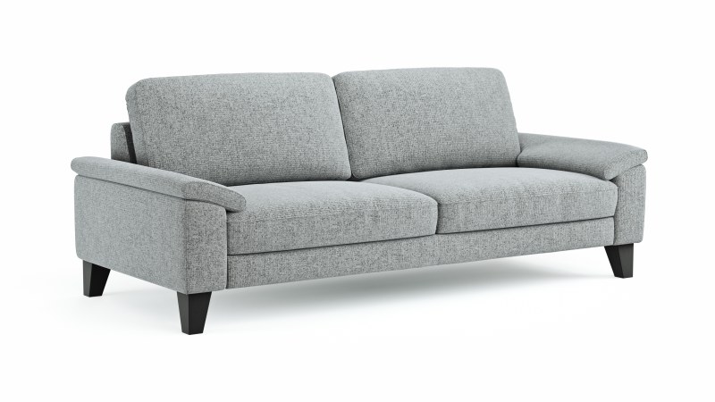 Sofa Oviedo - 3-Sitzer, Stoff, Hellgrau