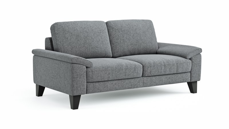 Sofa Oviedo - 2-Sitzer, keine Funktionen, Flachgewebe, Grau