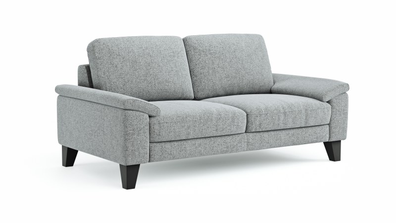 Sofa Oviedo - 2-Sitzer, keine Funktionen, Flachgewebe, Hellgrau