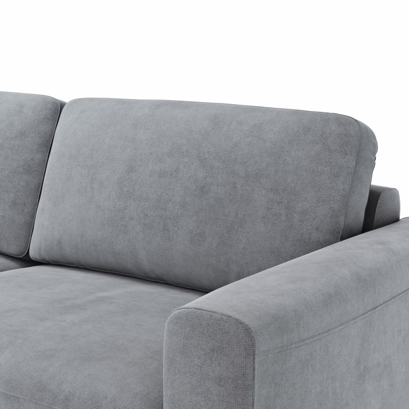 Ecksofa Oviedo - Longchair links mit 1,5-Sitzer inkl. Relaxfunktion (motorisch), Stoff, Grau