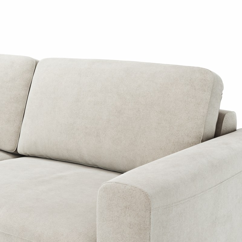 Ecksofa Oviedo - Longchair links mit 1,5-Sitzer inkl. Relaxfunktion (motorisch), Stoff, Natur