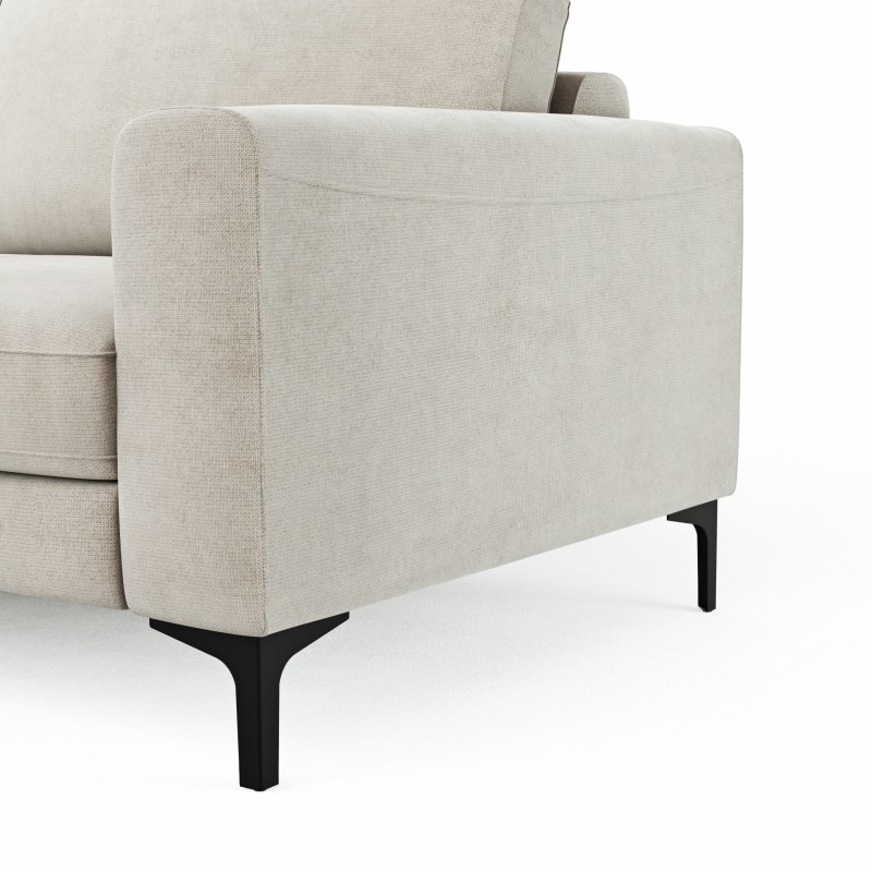 Ecksofa Oviedo - Longchair links mit 1,5-Sitzer inkl. Relaxfunktion (motorisch), Stoff, Natur