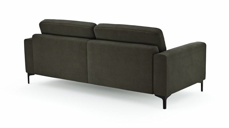 Sofa Oviedo - 3-Sitzer, Stoff, Braungrün