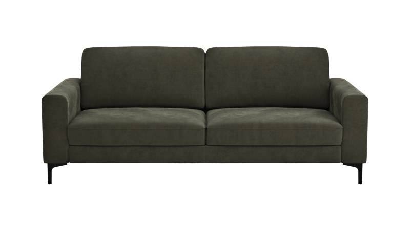 Sofa Oviedo - 3-Sitzer, Stoff, Braungrün