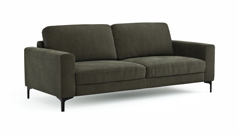 Sofa Oviedo - 3-Sitzer, Stoff, Braungrün