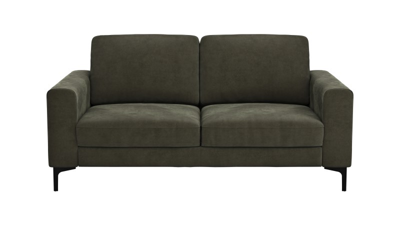 Sofa Oviedo - 2-Sitzer, Stoff, Braungrün