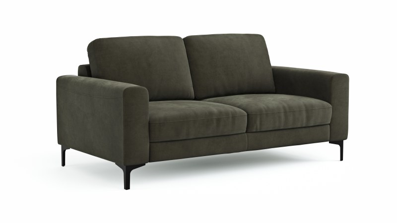 Sofa Oviedo - 2-Sitzer, Stoff, Braungrün